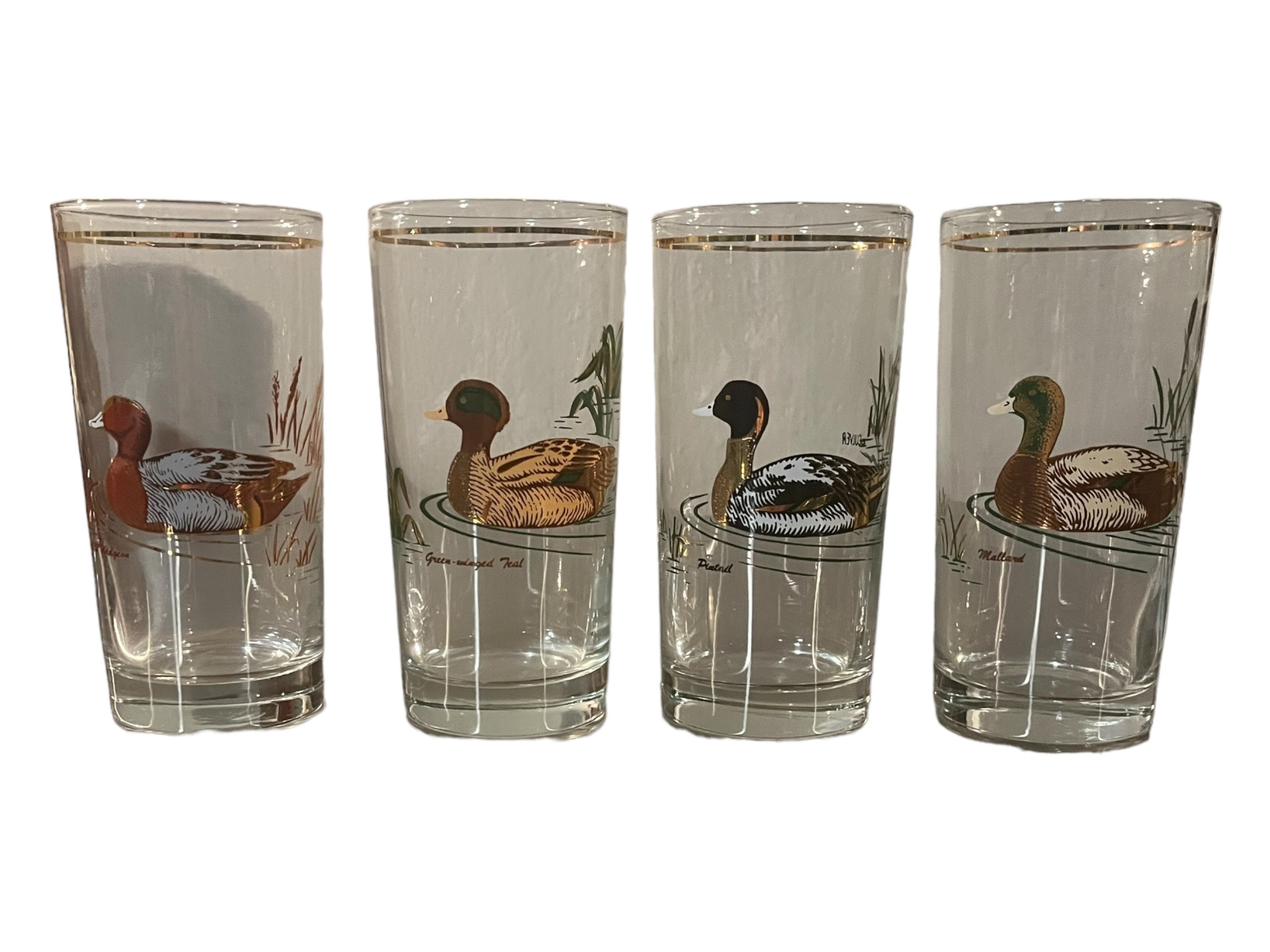 4 Culver Highball Duck Glasses Tumbler Duck Glasses Set of 4 Bird Vintage Barware Thanksgiving Glasses Etsy