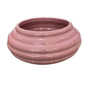 Haeger Pottery Mauve Pink Planter Round Ribbed Pot Succulent Planter 90s Pottery Haeger 613-11