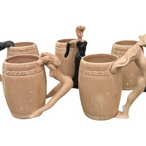 Mugs 5 Nude Lady Vintage Dorothy Kindell Set of 5 Risqué Pin-up