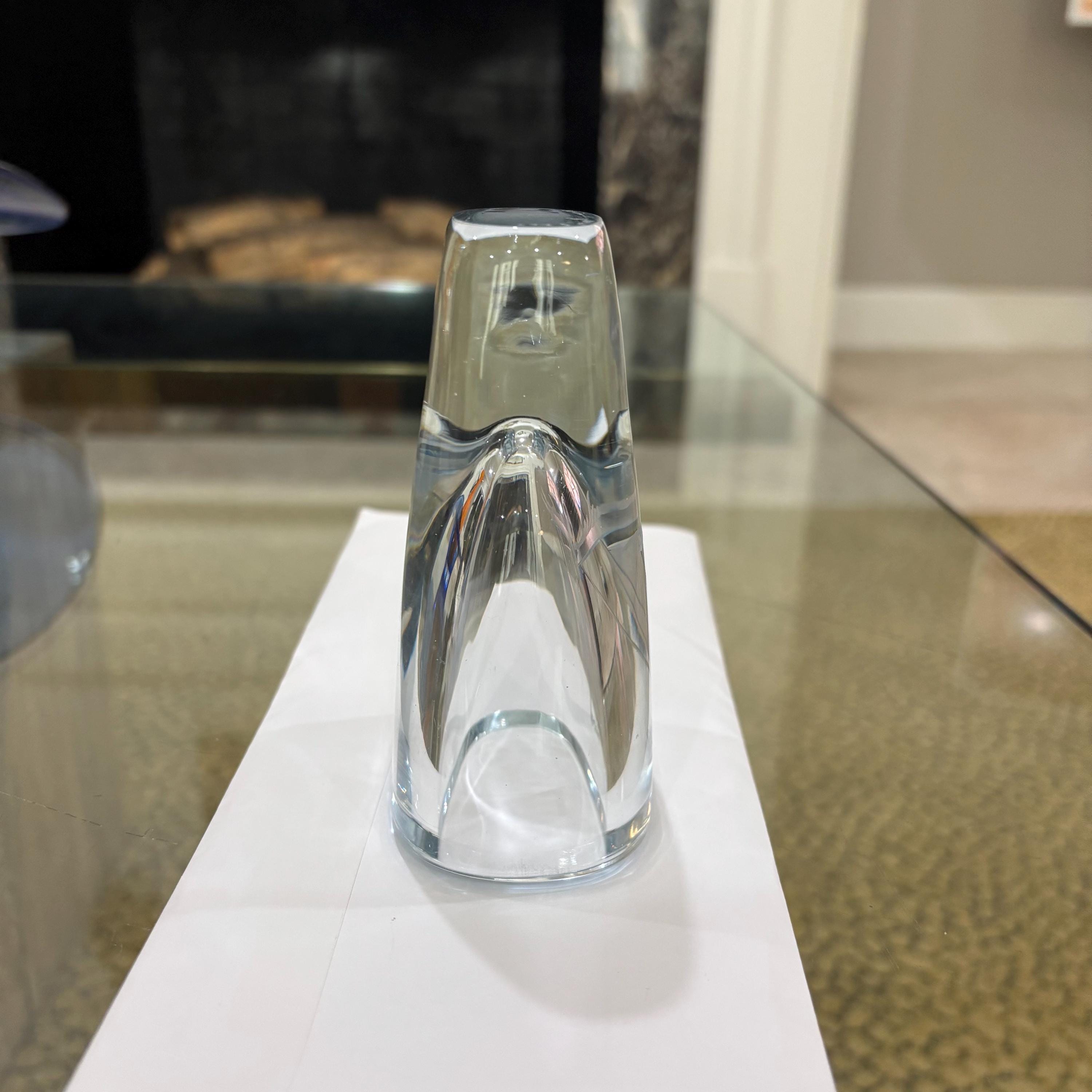 Sailboat Vase Strombergshyttan Signed Crystal Sweden Etched