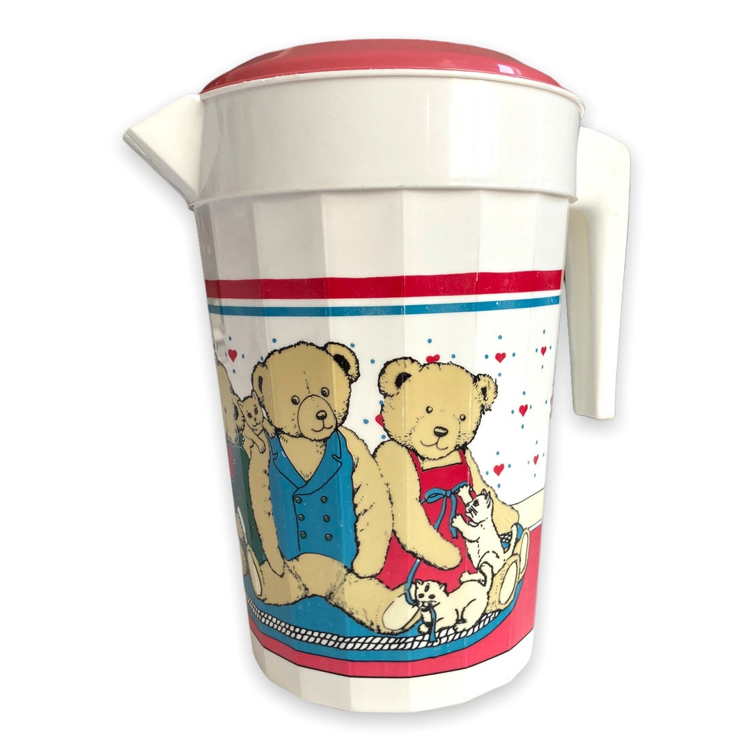 Vintage Teddy Bear and Kitten Packerware Pitcher Etsy