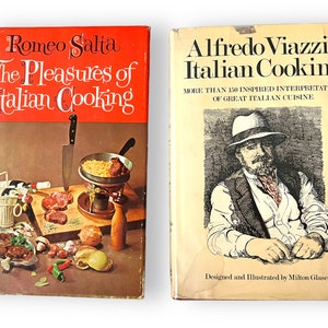 Pair of Vintage NYC Italian Cookbooks: The Pleasures of Italian Cooking by Romeo Salta and Alfredo Viazzi&#39;s Italian Cooking