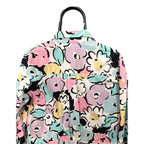 Vintage big blooms pastel shirt dress with an elastic… Gem