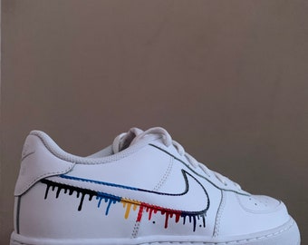Rainbow Drip Air Force 1 | Etsy