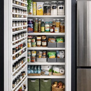 Custom Pantry Door Organizer (Inside Mount) | Handmade Wood Spice Rack Shelf | Made to Fit Any Door Size | Space-Saving Kitchen Storage image 3