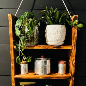 Hanging Wall Shelf for Bathroom, Kitchen & Bedroom Storage - Rustic Floating Shelf with Rope Hanger, Space-Saving Organizer