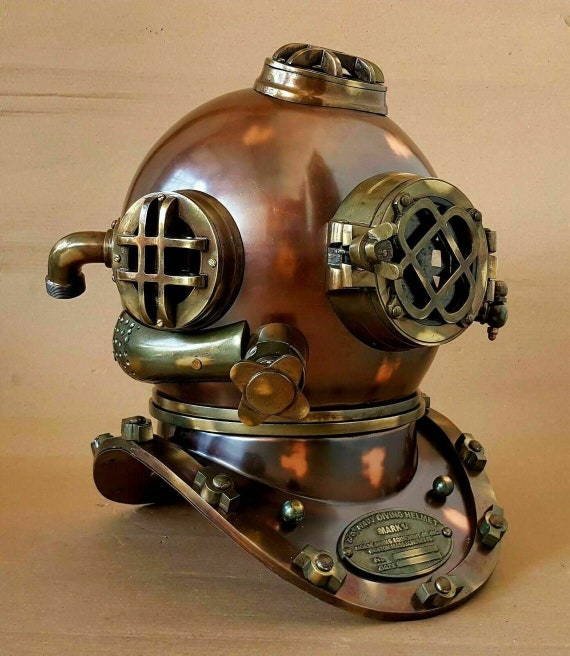X-Mas Antique 18" Hanging Lamp Diving Helmet U.S Navy Deep Sea Divers Helmet 