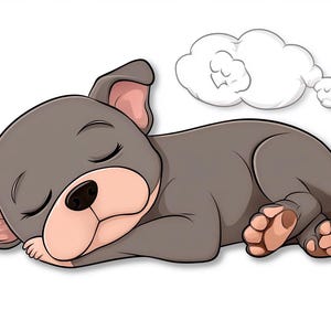 Lazy Cartoon Dog, Printable Wall Art, Housewarming Gift, Birthday, Digital Art Download, Wall Decor