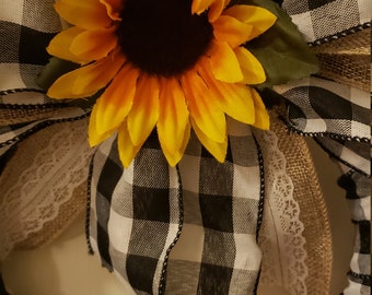 Buffalo sunflower wreath