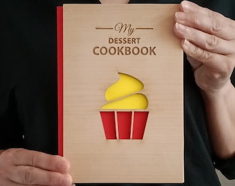 Personalized recipe book, Blank recipe book, Wooden recipe book, Custom cookbook, Custom recipe binder, Anniversary gift, Housewarming gift