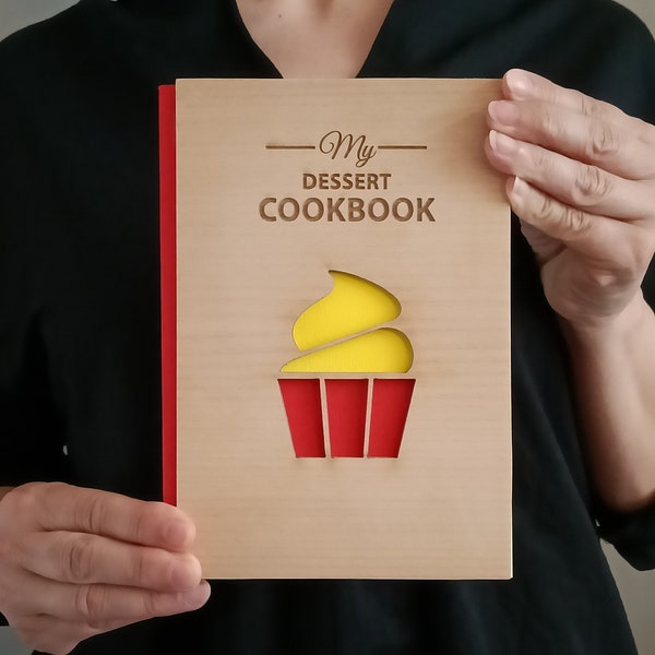 Personalized recipe book, Blank recipe book, Wooden recipe book, Custom cookbook, Custom recipe binder, Anniversary gift, Housewarming gift