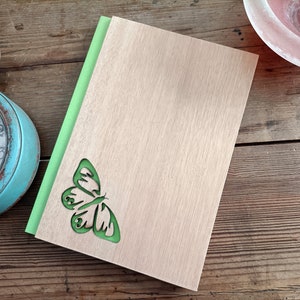 Personalized recipe book, Blank recipe book, Wooden recipe book, Custom cookbook, Custom recipe binder, Anniversary gift, butterfly
