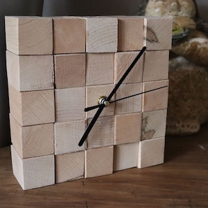 Wooden Clock,  Desk Clock,  Wood Natural Clock, modern clock wooden, clock wall, clock for wall, modern design unique clock original