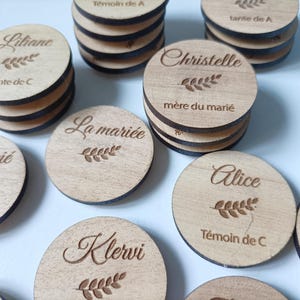 Personalised Napkin Rings - wooden Tags 47mm