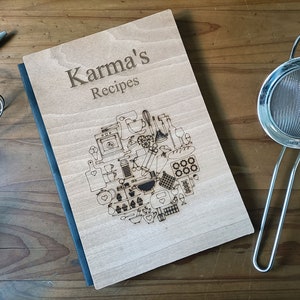 Custom Blank Recipe Book for Men Dad Gift Wooden 