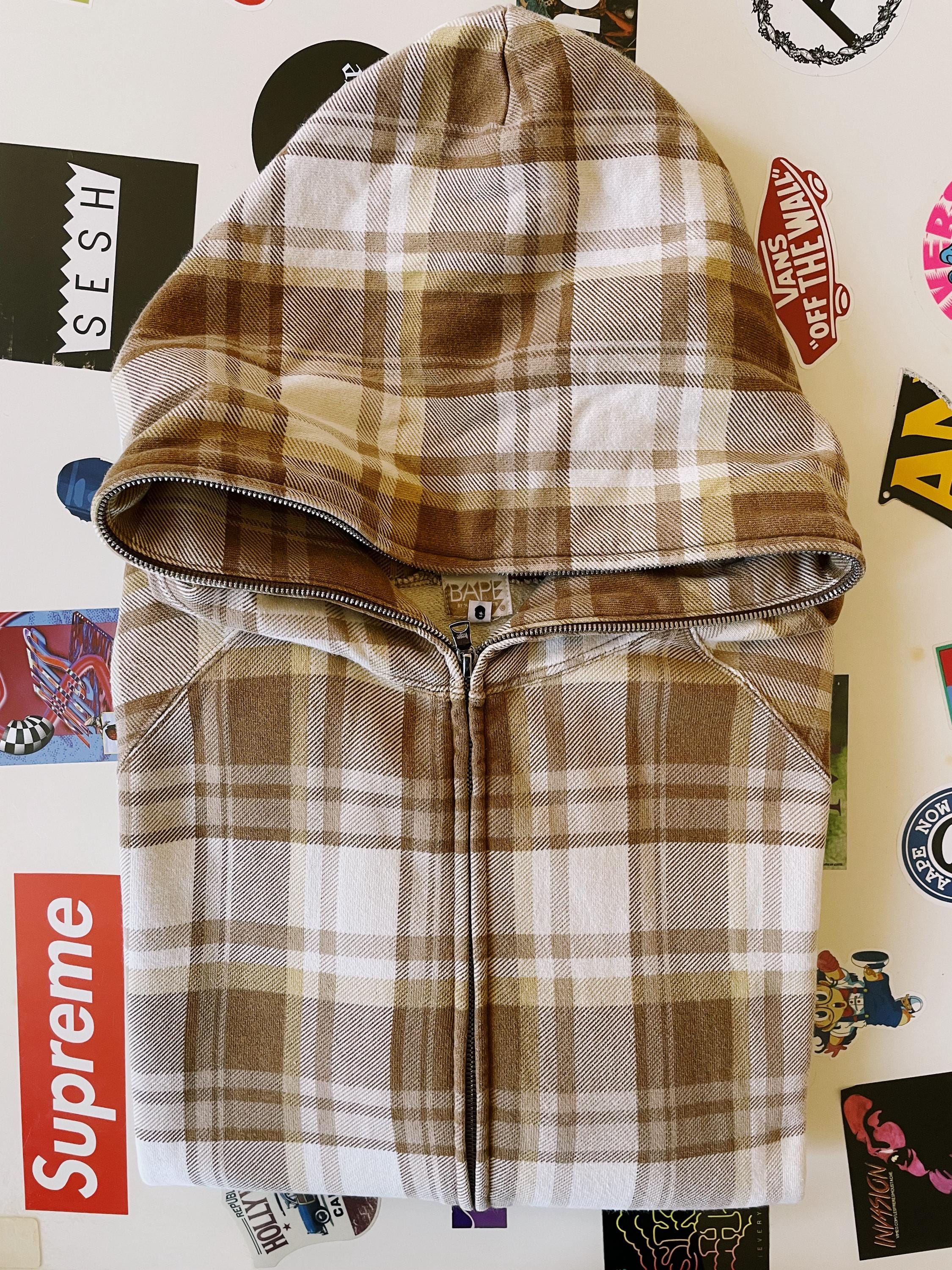 Vintage Y2K Bape A Bathing Ape Check Plaid Full Zip Hoodie