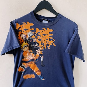 Vintage 2002 Naruto Sasuke Sakura Kakashi T-shirt Blue