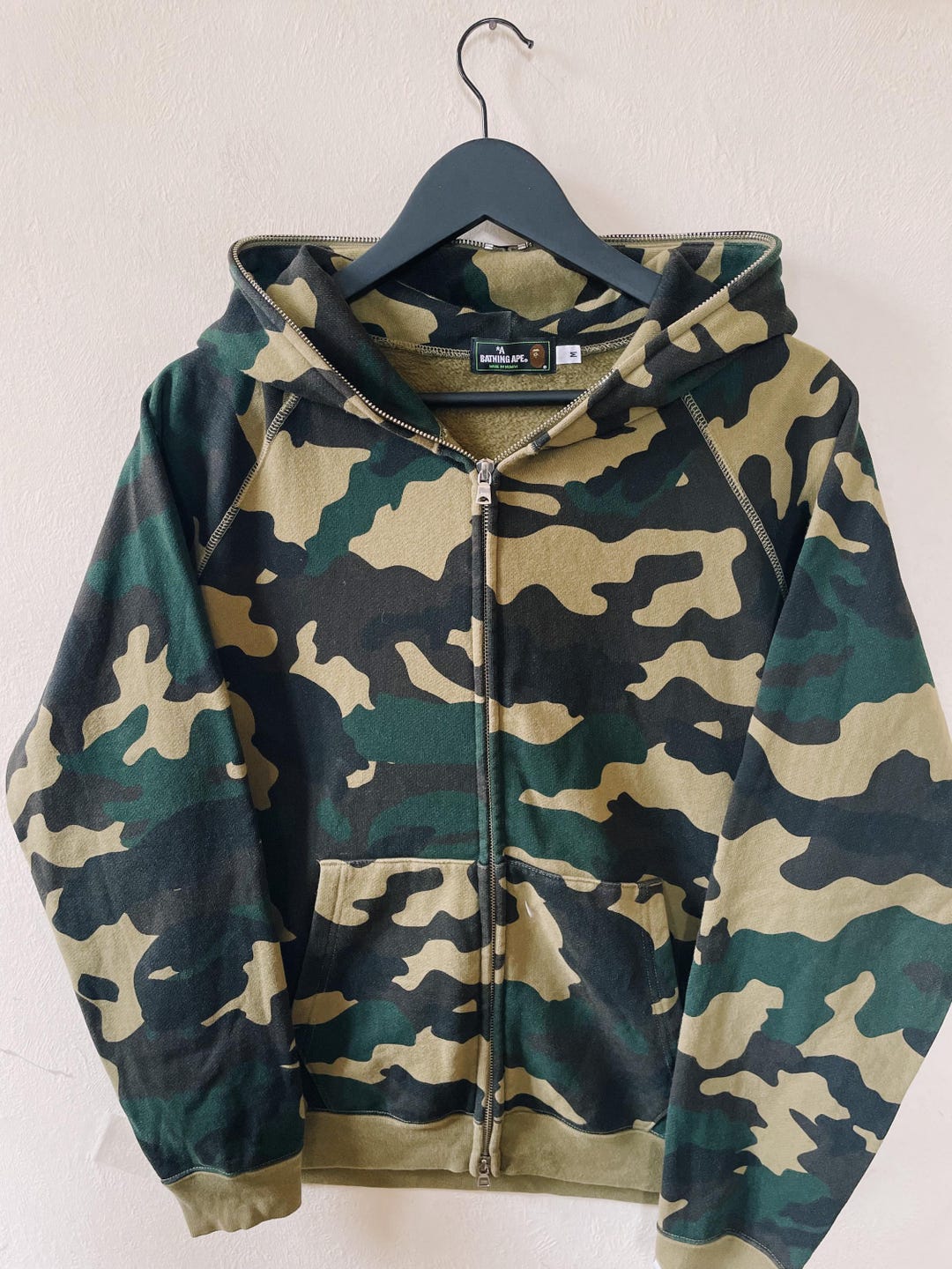 トップス APE bape woodland camo loose fit hoodie Sweatshirt BAPE Woodland Camo Shark Full Zip Hoodie 1J30-215