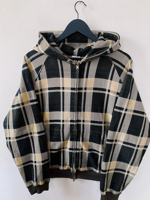 Vintage Y2K Bape A Bathing Ape Check Plaid Fullzip Hoodie
