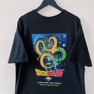 Camiseta vintage 2000 Dragon Ball Z colecionável jogo de cartas Shenron Promo preta