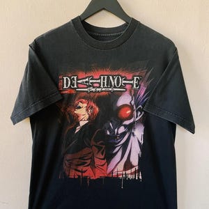 Vintage 2004 Death Note Kira & Ryuk Lizenziertes T-Shirt Schwarz