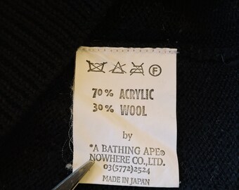 Vintage Y2K Bape A Bathing Ape Angry Ape Face Knit Sweater