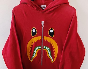 Vintage Y2K Bape A Bathing Ape Front Shark Hoodie Red - Etsy
