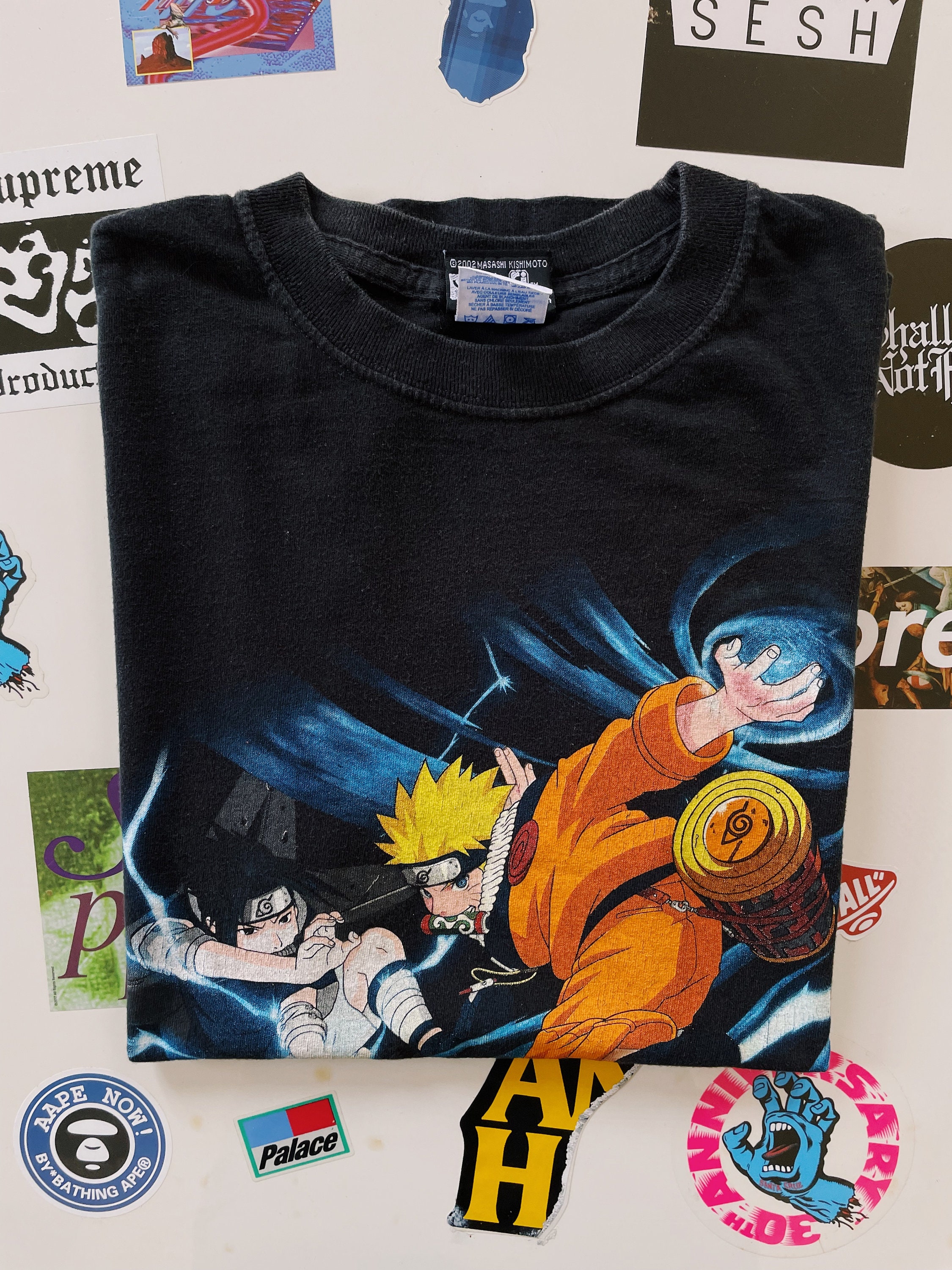 Vintage 2002 Naruto & Sasuke T-shirt Black - Etsy