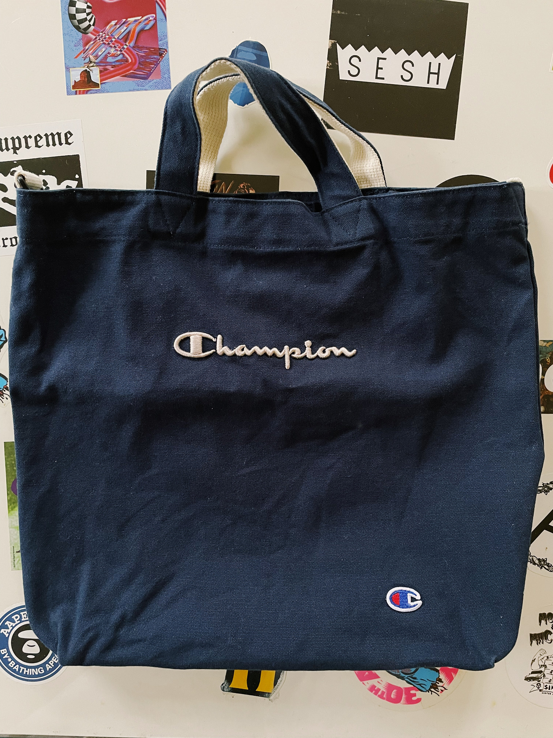 Vintage Y2K Champion Tote Bag Navy Etsy
