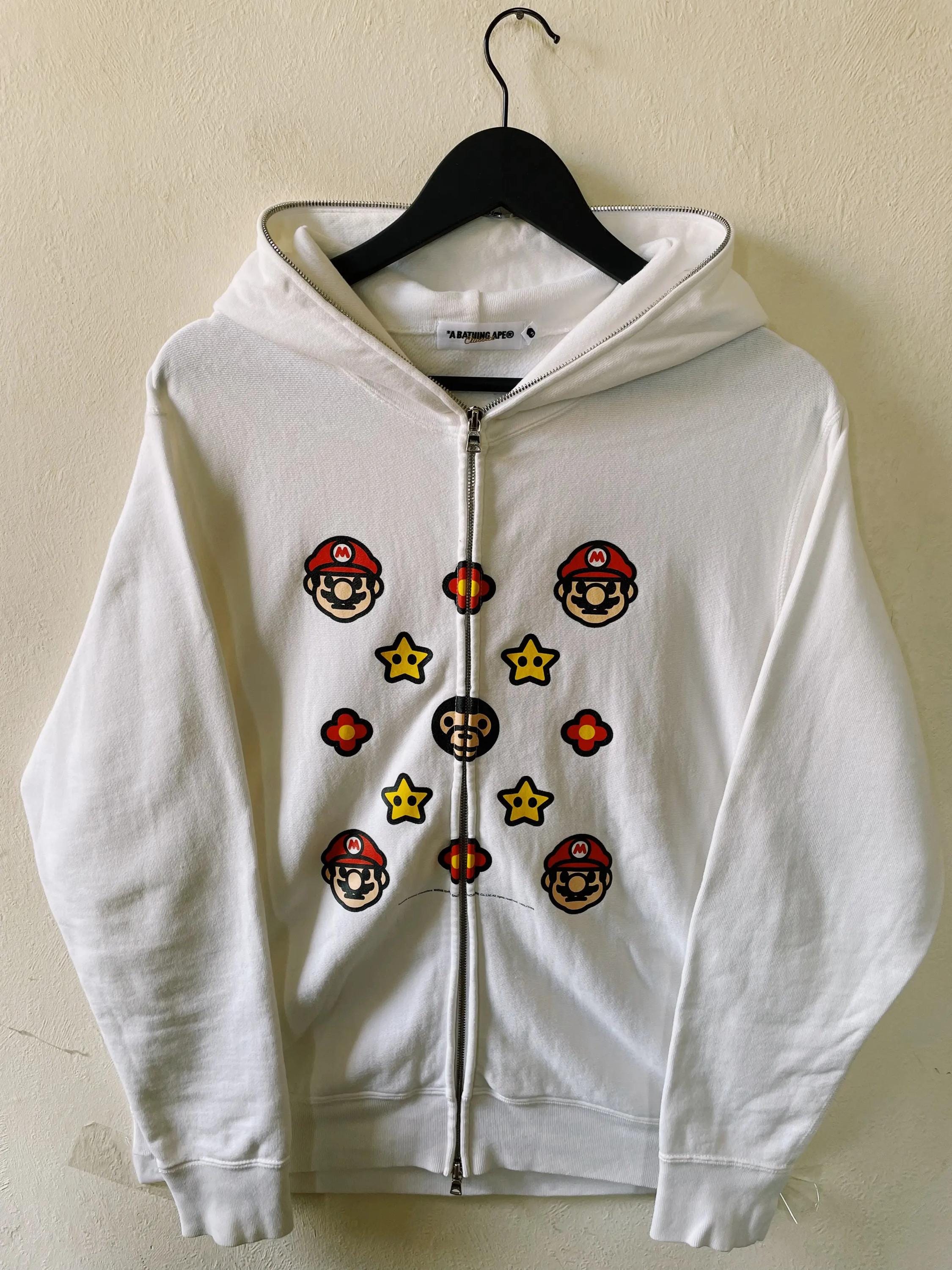 Vintage Y2K Bape Baby Milo X Nintendo Mario Fullzip Hoodie Vintage Y2K Bape Baby Milo X Nintendo Mario Fullzip Hoodie
