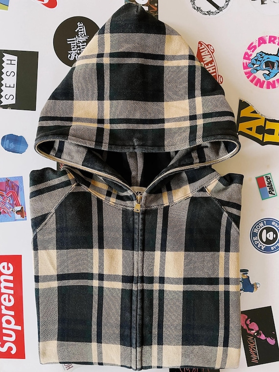 Vintage Y2K Bape A Bathing Ape Check Plaid Fullzip Hoodie