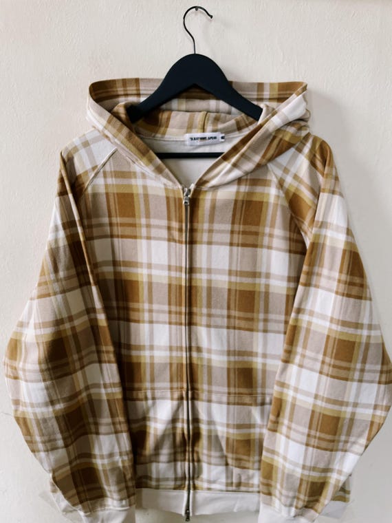 トップス A BATHING APE plaid design zip hoodie Vintage Y2K Bape A Bathing Ape Plaid Check Zip Hoodie Beige