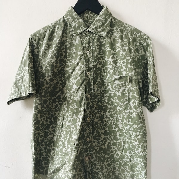 Vintage Stussy Green Pattern Short Sleeve Shirt