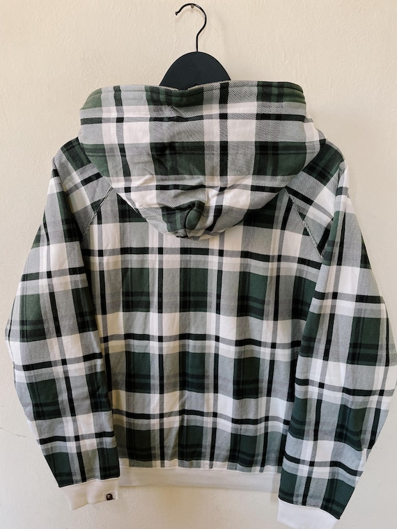 Vintage Y2K Bape A Bathing Ape Check Plaid Full Zip Hoodie