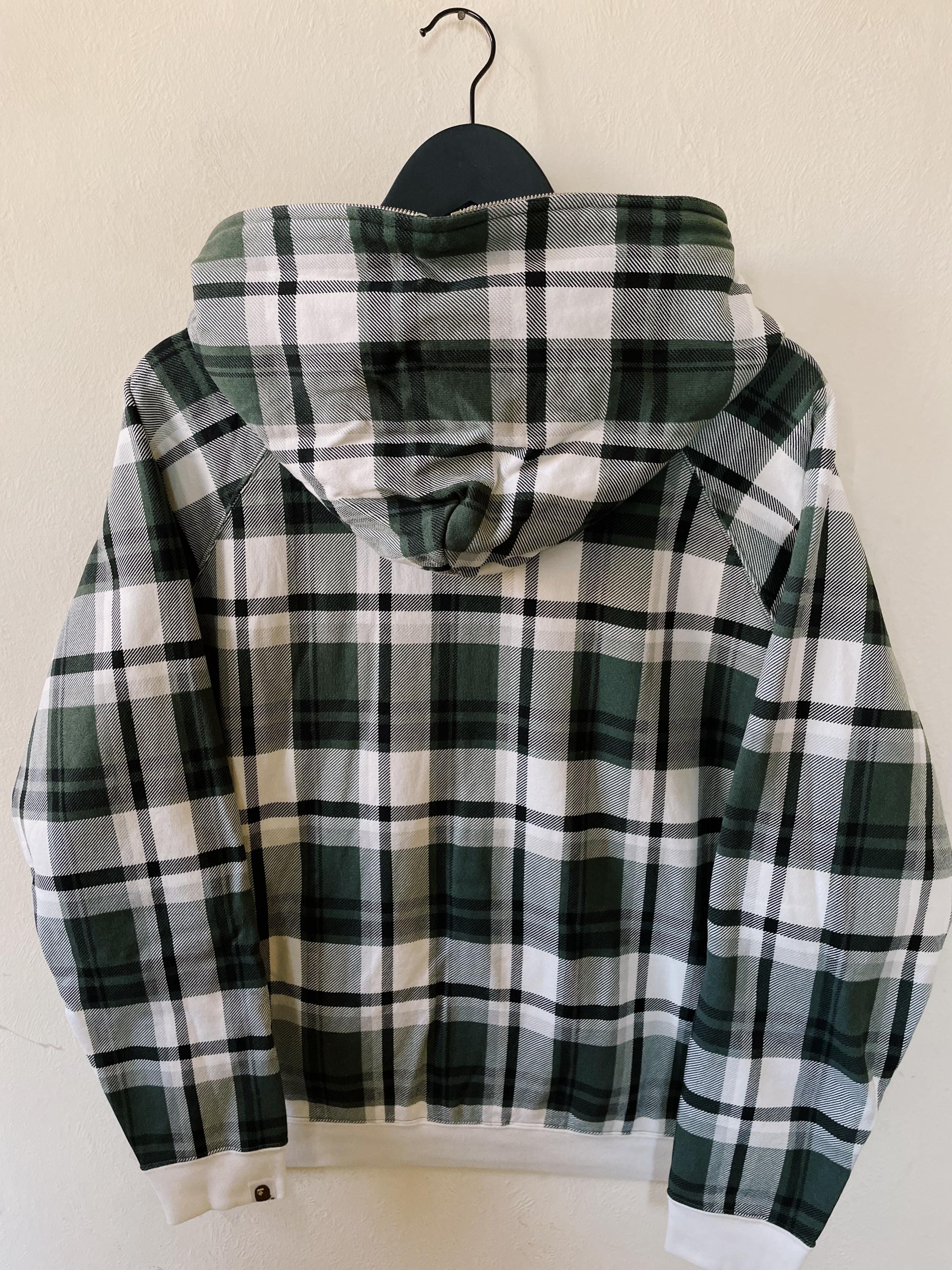 トップス A BATHING APE plaid design zip hoodie Vintage Y2K Bape A Bathing Ape Plaid Check Zip Hoodie Beige