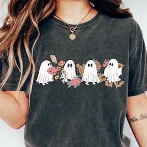 Retro Floral Ghosts Png, Cute Halloween Ghosts Png, Vintage Ghost Png, Ghosts with Flowers PNG, Spooky Season PNG,Boujee ghost, Spooky Vibes