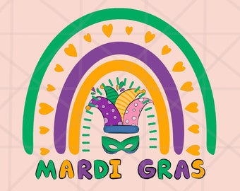 2 Diseño Mardi Gras Rainbow PNG, Mardi Gras sublimation design download, Louisiana LA png, Fleur De Lis festival png, Instant Download