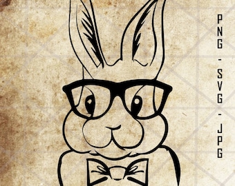 Bunny Glasses SVG Cut File, Easter SVG, Easter Bunny svg, Animal Face svg, Rabbit svg Cut File, Happy Easter SVG, Easter png, Bunny Face svg