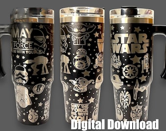 Star W. 40oz Laser Engraved Tumbler svg***DIGITAL FILE***
