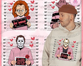 5 Horror Valentine Png Bundle, Valentine Killer Story Png Bundle, Be My Valentine Png, Killer Character Movie Love Png, Instant Download
