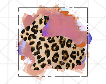 3 Design Leopard Bunny png, Groovy Easter sublimationdesign, Easter day png, Easter PNG, Bunny PNG, hand drawn Easter Clip Art