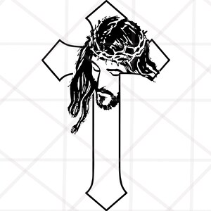 Jesus Cross SVG Cut File for Cricut Silhouette Vinyl Cutting Glowforge Laser Printing, Faith Christian Crucifix