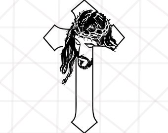 Jesus Cross SVG Cut File for Cricut Silhouette Vinyl Cutting Glowforge Laser Printing, Faith Christian Crucifix