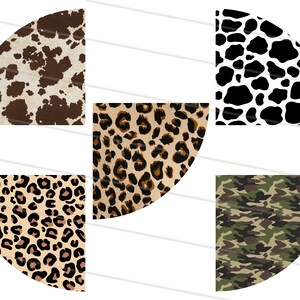 5X Camo Cow and Leopard Sleeve PNG Bundle, Camo Sleeve Sublimation Design Pack, Western Patches png, Cow design Sublimation Sleeve