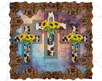 Cross Background Png Sublimation Design, Western Cross Png, Cross Background Png, Leopard Cross Png, Sunflower Cross Png, Instant Download