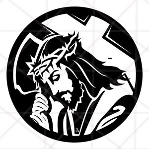 Jesus Cross SVG Cut File for Cricut Silhouette Vinyl Cutting Glowforge Laser Printing, Faith Christian Crucifix