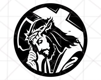 Jesus Cross SVG Cut File for Cricut Silhouette Vinyl Cutting Glowforge Laser Printing, Faith Christian Crucifix