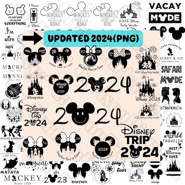 70+ Designs Dis_ney Vacation Bundle, 2023 Best Seller Bundle, Mickey, Minnie, Family Trip, silhouette, cricut, vinyl cut files, vinyl decal