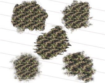 Distressed Camo Print Patches PNG, Camo Patches, Camouflage Patch Background, Army design Sublimation PNG design, Sublimation Patches