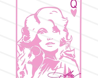 Dolly Parton Queen of Hearts Card PNG, Western Country Music Shirt Design (Digital Download)